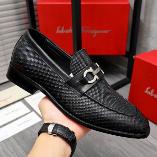 Replica Salvatore Ferragamo Leather Shoes For Men #1256811 $82.00 USD for Wholesale