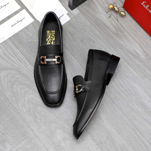 Replica Salvatore Ferragamo Leather Shoes For Men #1256811 $82.00 USD for Wholesale