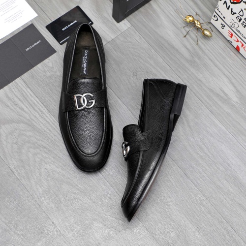 Replica Dolce & Gabbana D&G Leather Shoes For Men #1256937 $125.00 USD for Wholesale