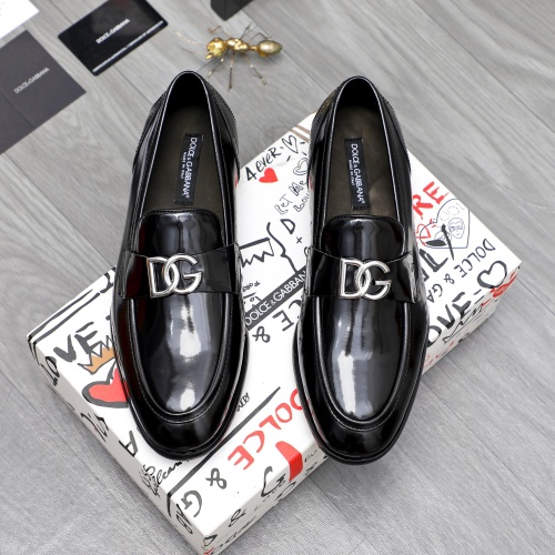 Replica Dolce & Gabbana D&G Leather Shoes For Men #1256939 $125.00 USD for Wholesale