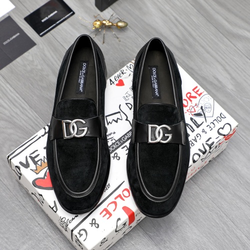 Replica Dolce & Gabbana D&G Leather Shoes For Men #1256942 $125.00 USD for Wholesale