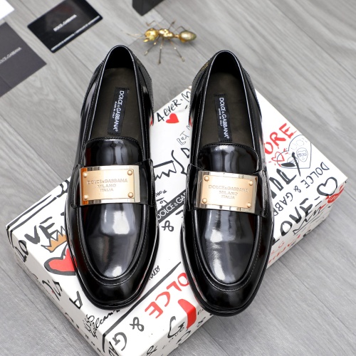 Replica Dolce & Gabbana D&G Leather Shoes For Men #1256946 $125.00 USD for Wholesale