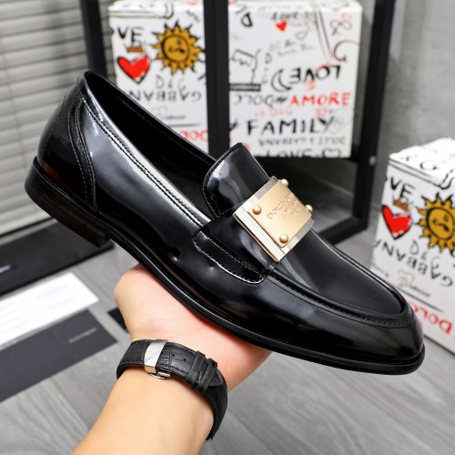 Replica Dolce & Gabbana D&G Leather Shoes For Men #1256946 $125.00 USD for Wholesale