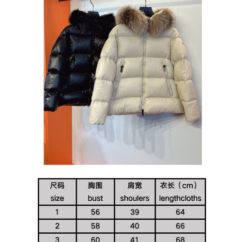 Replica Moncler Down Feather Coat Long Sleeved For Women #1256989 $210.00 USD for Wholesale