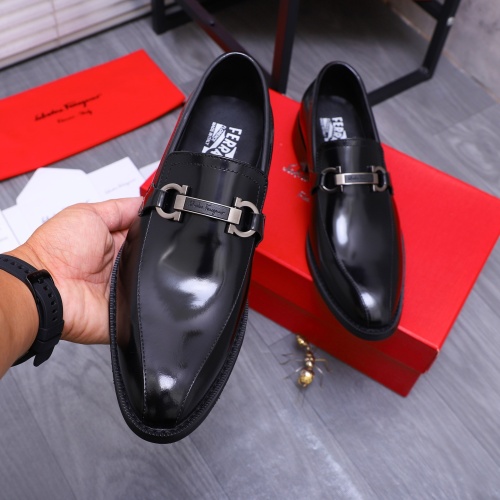 Replica Salvatore Ferragamo Leather Shoes For Men #1257026 $82.00 USD for Wholesale