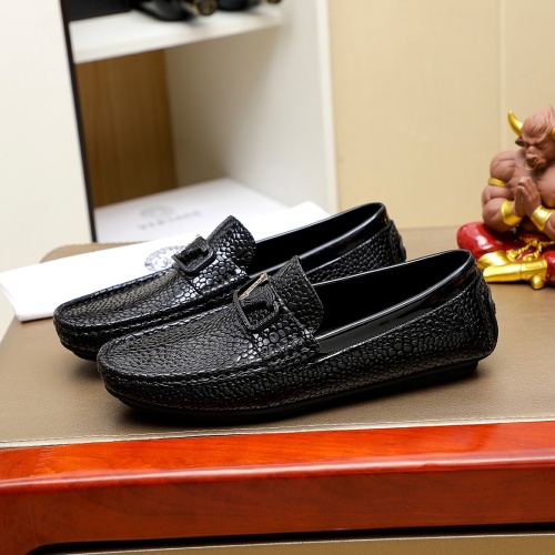 Replica Versace Leather Shoes For Men #1257069 $68.00 USD for Wholesale