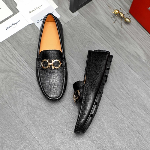 Replica Salvatore Ferragamo Leather Shoes For Men #1257163 $68.00 USD for Wholesale