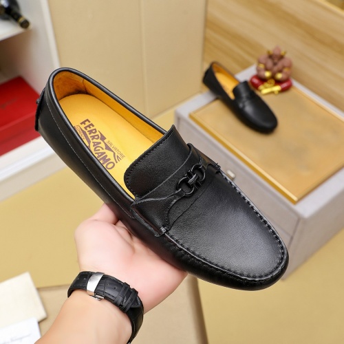 Replica Salvatore Ferragamo Leather Shoes For Men #1257167 $72.00 USD for Wholesale