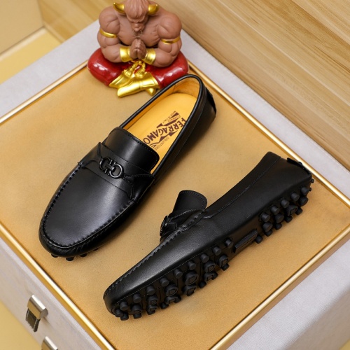 Replica Salvatore Ferragamo Leather Shoes For Men #1257167 $72.00 USD for Wholesale