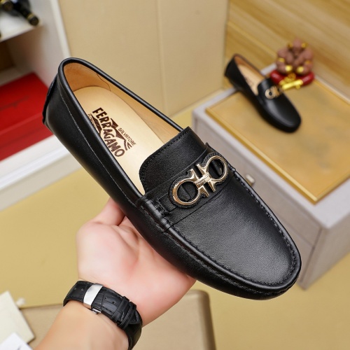 Replica Salvatore Ferragamo Leather Shoes For Men #1257170 $68.00 USD for Wholesale