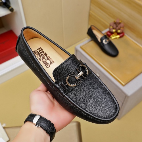 Replica Salvatore Ferragamo Leather Shoes For Men #1257172 $68.00 USD for Wholesale