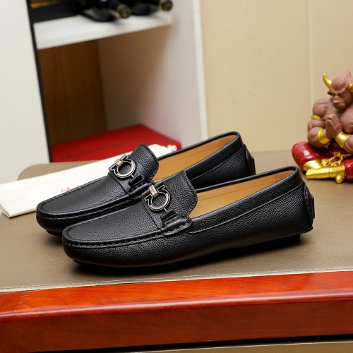 Replica Salvatore Ferragamo Leather Shoes For Men #1257172 $68.00 USD for Wholesale