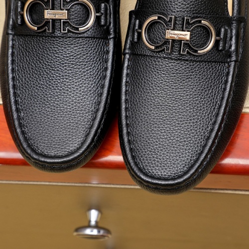 Replica Salvatore Ferragamo Leather Shoes For Men #1257172 $68.00 USD for Wholesale