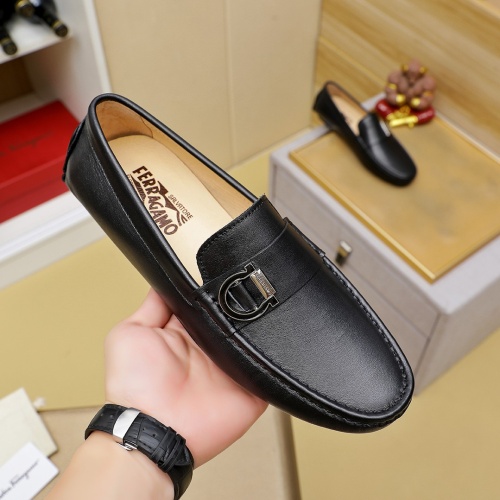 Replica Salvatore Ferragamo Leather Shoes For Men #1257173 $68.00 USD for Wholesale