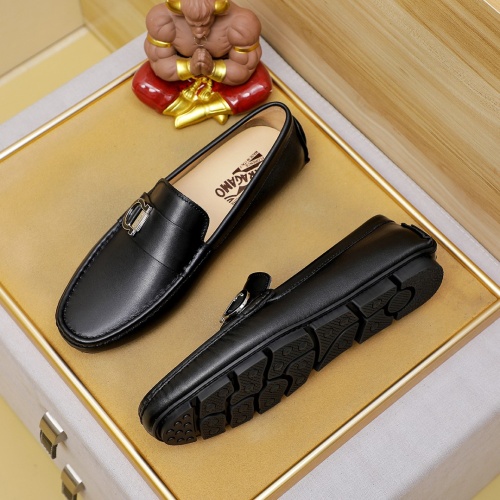 Replica Salvatore Ferragamo Leather Shoes For Men #1257173 $68.00 USD for Wholesale