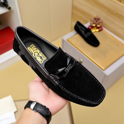 Replica Salvatore Ferragamo Leather Shoes For Men #1257212 $68.00 USD for Wholesale