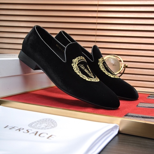 Replica Versace Leather Shoes For Men #1257472 $85.00 USD for Wholesale