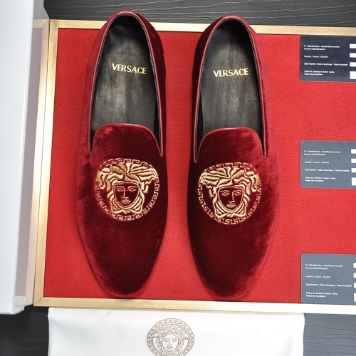 Replica Versace Leather Shoes For Men #1257473 $85.00 USD for Wholesale