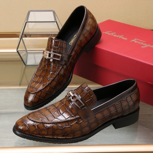 Salvatore Ferragamo Leather Shoes For Men #1257533, $98.00 USD, [ITEM#1257533], Salvatore Ferragamo Leather Shoes