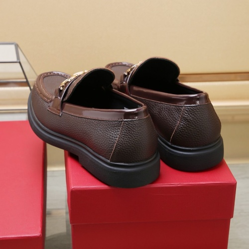 Replica Salvatore Ferragamo Leather Shoes For Men #1257535 $98.00 USD for Wholesale