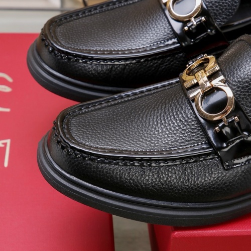 Replica Salvatore Ferragamo Leather Shoes For Men #1257536 $98.00 USD for Wholesale