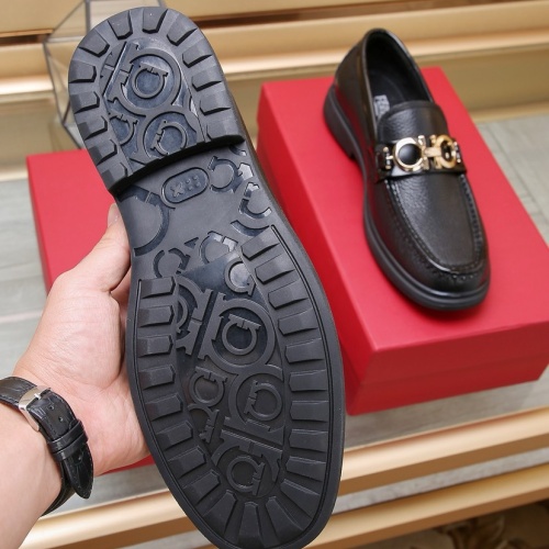 Replica Salvatore Ferragamo Leather Shoes For Men #1257536 $98.00 USD for Wholesale