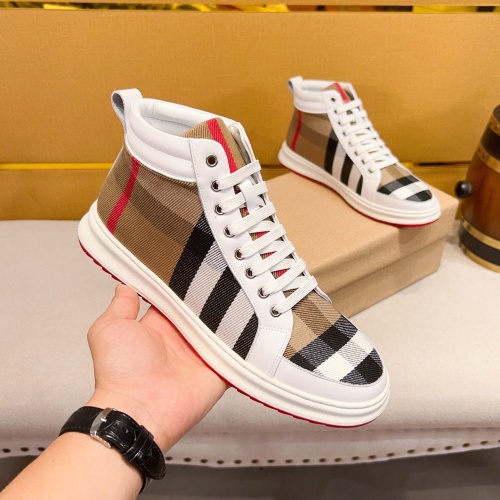 Replica Burberry High Tops Shoes For Men #1257729 $80.00 USD for Wholesale