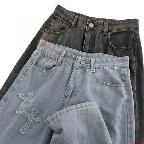 Replica Chrome Hearts Jeans For Men #1259390 $45.00 USD for Wholesale