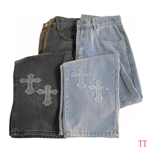 Replica Chrome Hearts Jeans For Men #1259390 $45.00 USD for Wholesale