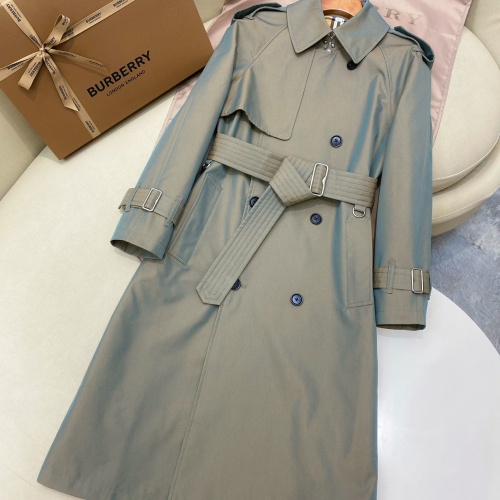 Burberry Trench Coat Long Sleeved For Women #1260025, $202.00 USD, [ITEM#1260025], Burberry Trench Coat