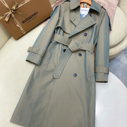 Replica Burberry Trench Coat Long Sleeved For Women #1260025 $202.00 USD for Wholesale