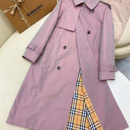 Replica Burberry Trench Coat Long Sleeved For Women #1260026 $202.00 USD for Wholesale