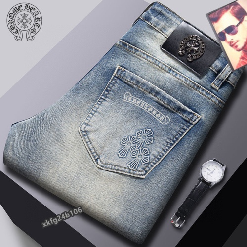 Replica Chrome Hearts Jeans For Men #1263928 $42.00 USD for Wholesale