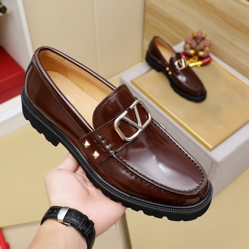 Replica Valentino Leather Shoes For Men #1266604 $98.00 USD for Wholesale