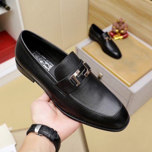 Replica Salvatore Ferragamo Leather Shoes For Men #1266609 $85.00 USD for Wholesale