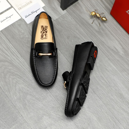 Replica Salvatore Ferragamo Leather Shoes For Men #1266616 $68.00 USD for Wholesale