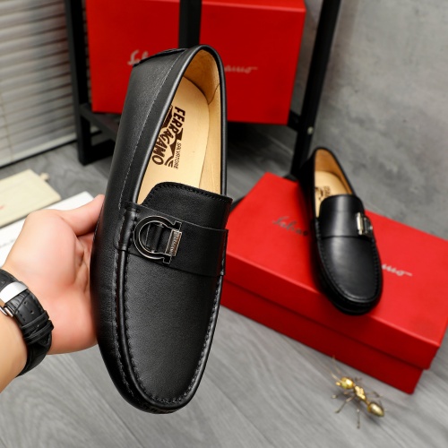 Replica Salvatore Ferragamo Leather Shoes For Men #1266618 $68.00 USD for Wholesale