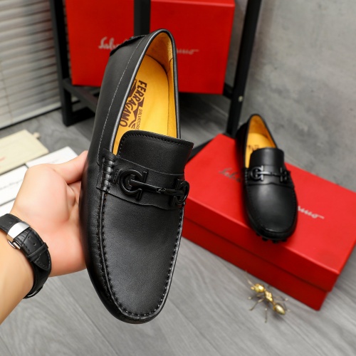 Replica Salvatore Ferragamo Leather Shoes For Men #1266619 $72.00 USD for Wholesale