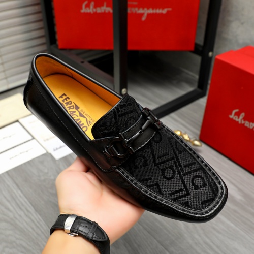 Replica Salvatore Ferragamo Leather Shoes For Men #1266621 $72.00 USD for Wholesale