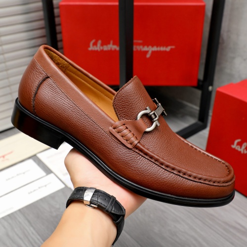 Replica Salvatore Ferragamo Leather Shoes For Men #1266628 $85.00 USD for Wholesale