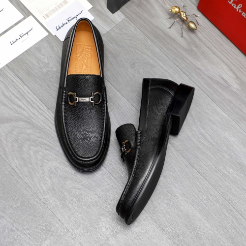 Replica Salvatore Ferragamo Leather Shoes For Men #1266630 $85.00 USD for Wholesale