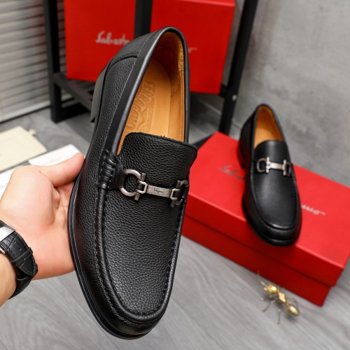 Replica Salvatore Ferragamo Leather Shoes For Men #1266630 $85.00 USD for Wholesale