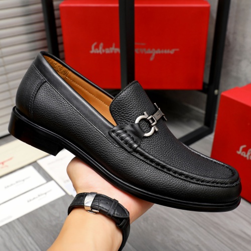 Replica Salvatore Ferragamo Leather Shoes For Men #1266630 $85.00 USD for Wholesale