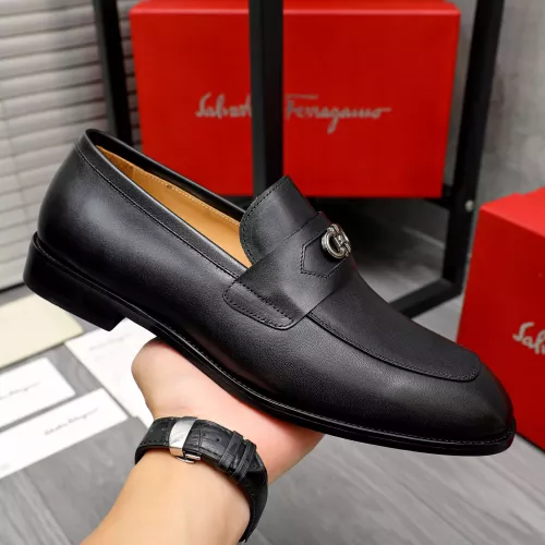 Replica Salvatore Ferragamo Leather Shoes For Men #1273436 $82.00 USD for Wholesale