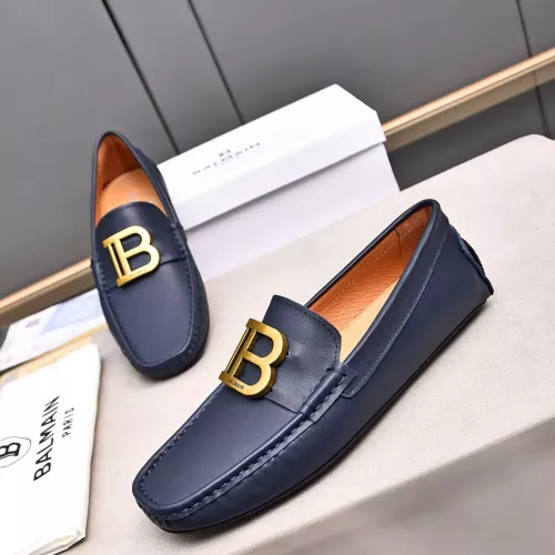 Replica Balmain Leather Shoes For Men #1273757 $76.00 USD for Wholesale