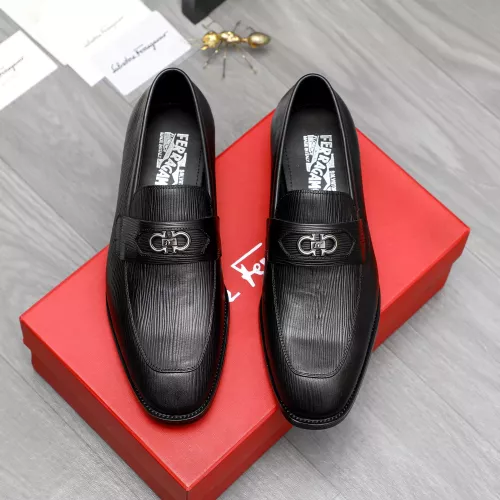 Replica Salvatore Ferragamo Leather Shoes For Men #1274218 $82.00 USD for Wholesale