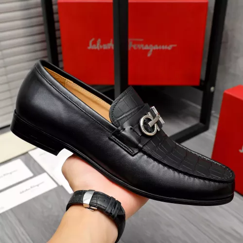 Replica Salvatore Ferragamo Leather Shoes For Men #1274222 $88.00 USD for Wholesale