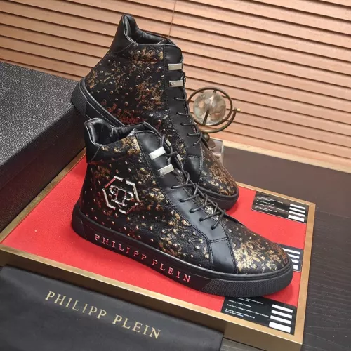 Replica Philipp Plein PP High Tops Shoes For Men #1274373 $88.00 USD for Wholesale