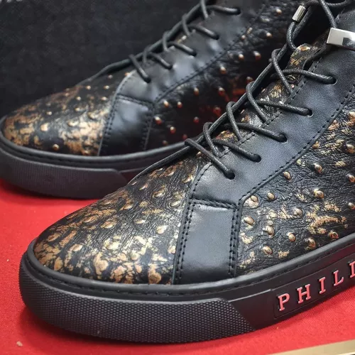 Replica Philipp Plein PP High Tops Shoes For Men #1274373 $88.00 USD for Wholesale