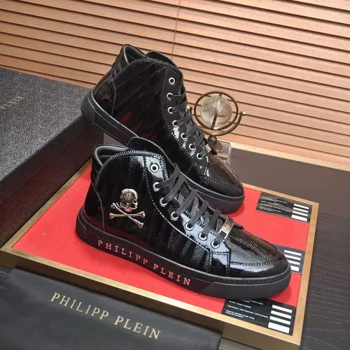 Replica Philipp Plein PP High Tops Shoes For Men #1274377 $88.00 USD for Wholesale